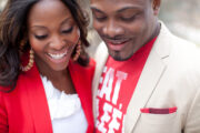 engagement session of black couple in nyc