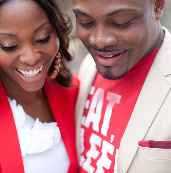 engagement session of black couple in nyc