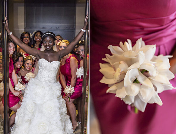 pink bridesmaids dresses in nigerian wedding
