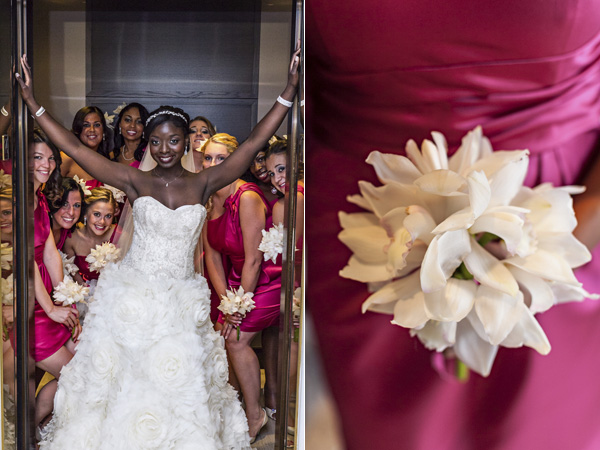 pink bridesmaids dresses in nigerian wedding
