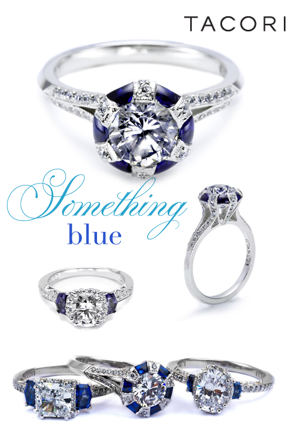 diamond engagement rings with blue stones by tacori