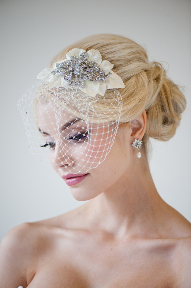 Image of Bridal Headpiece & Veil- MARIELLE