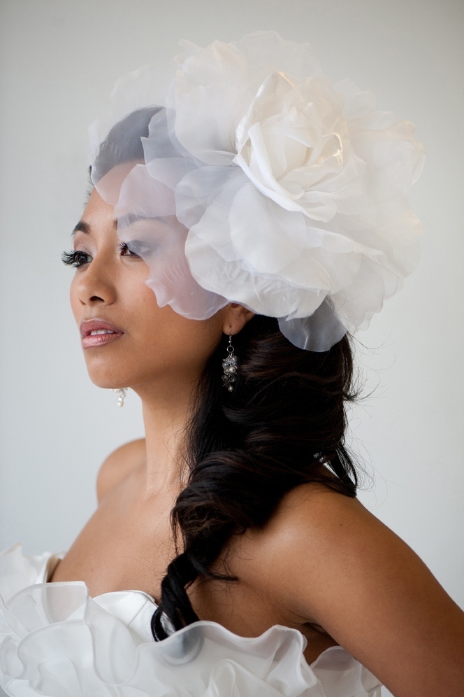 Image of Bridal Large Flower Head Piece - KATHERINE