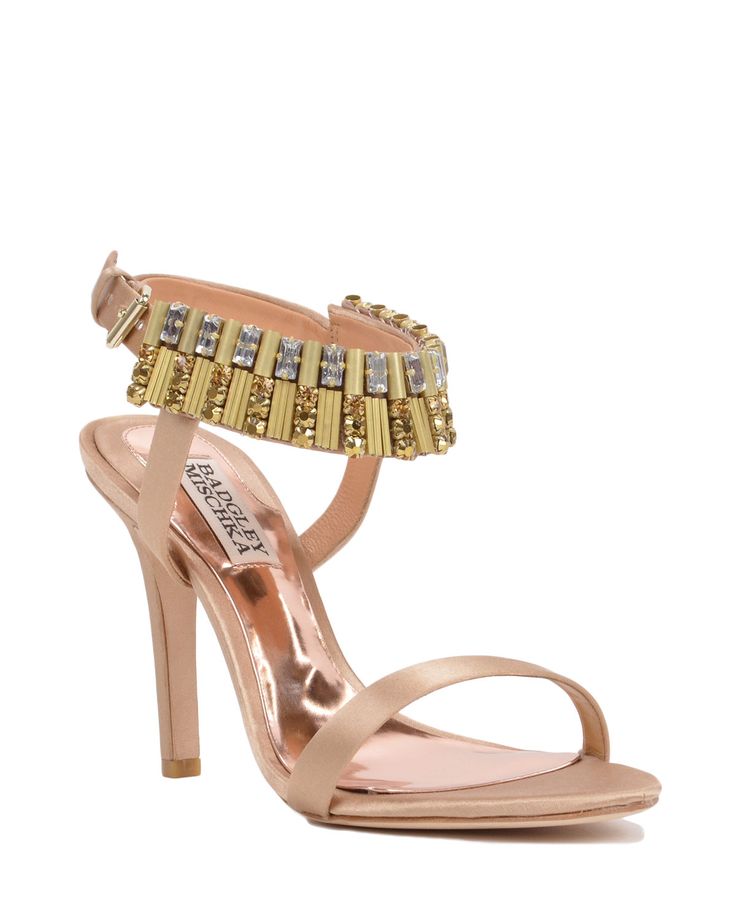 Kallan Embellished Ankle Strap Heel