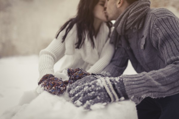 is 24077303 winter couple kissing