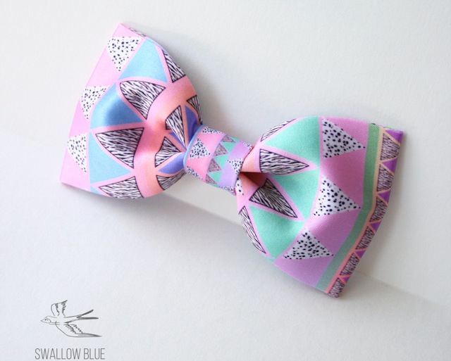 swallow_blue_tribal_print_bow_tie bow ties