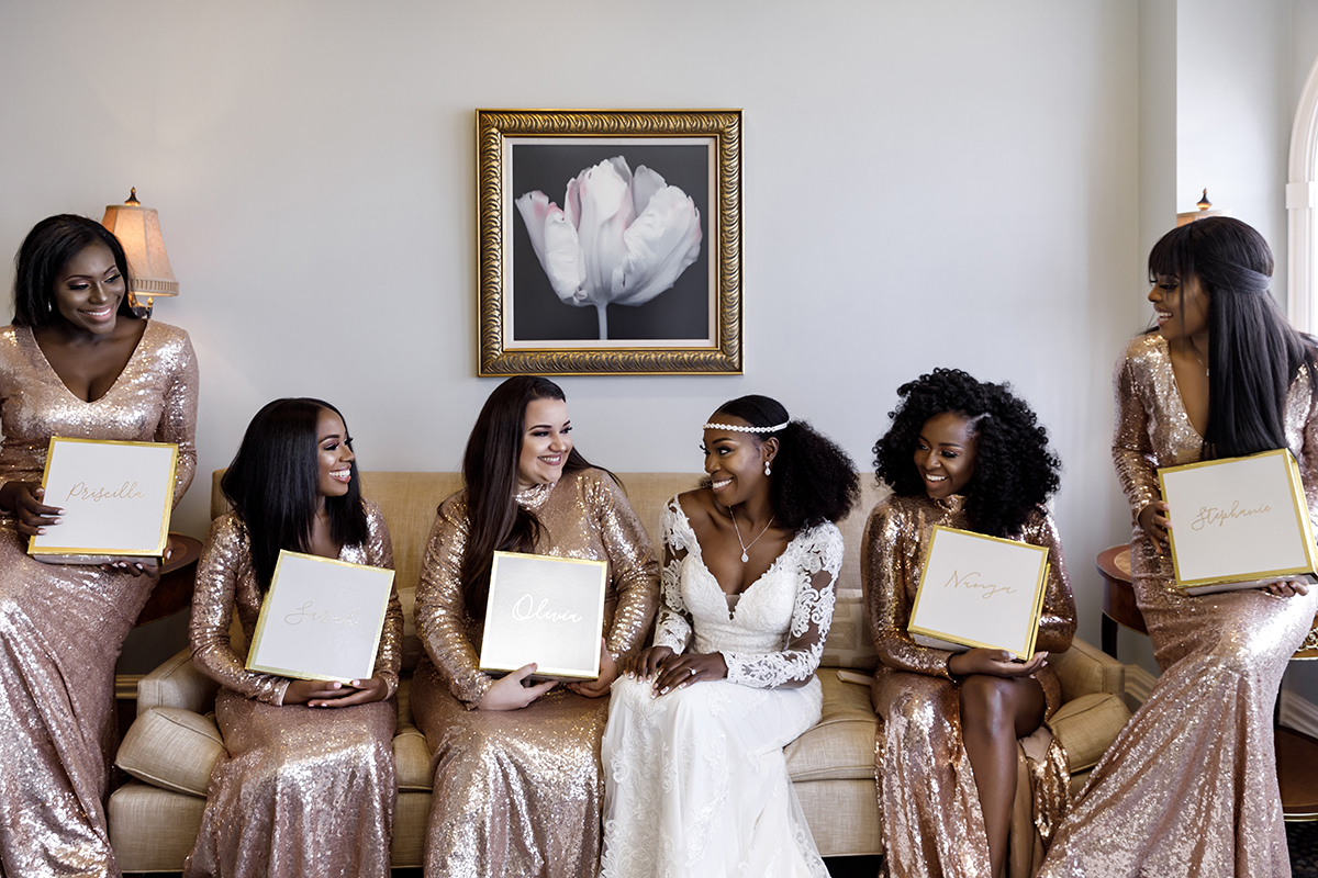 Black Wedding of the Day Tracy & Nana’s Luxurious White and Gold