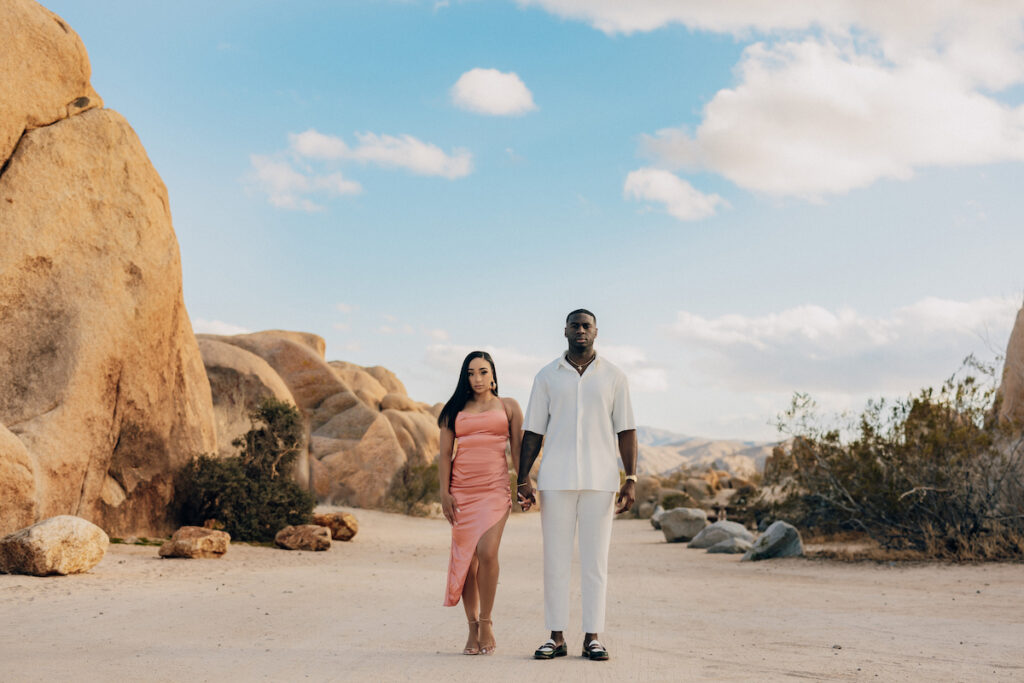 Engagement in Joshua Tree, California. Photos by Reem Photography.