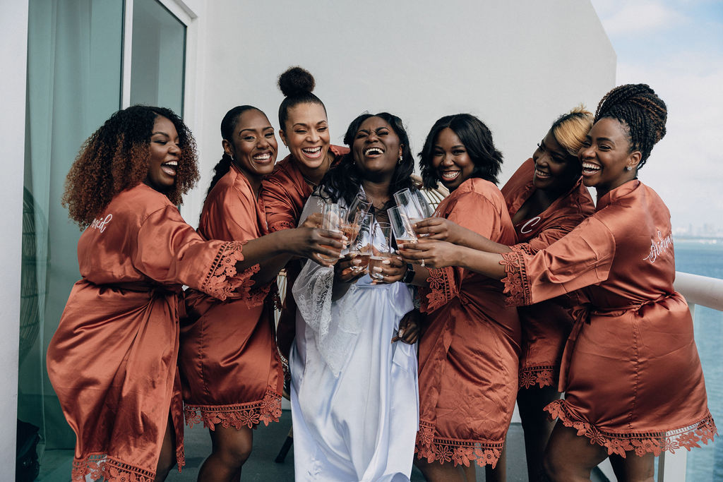 Danielle Brooks with her bridesmaids at her Miami Florida Wedding