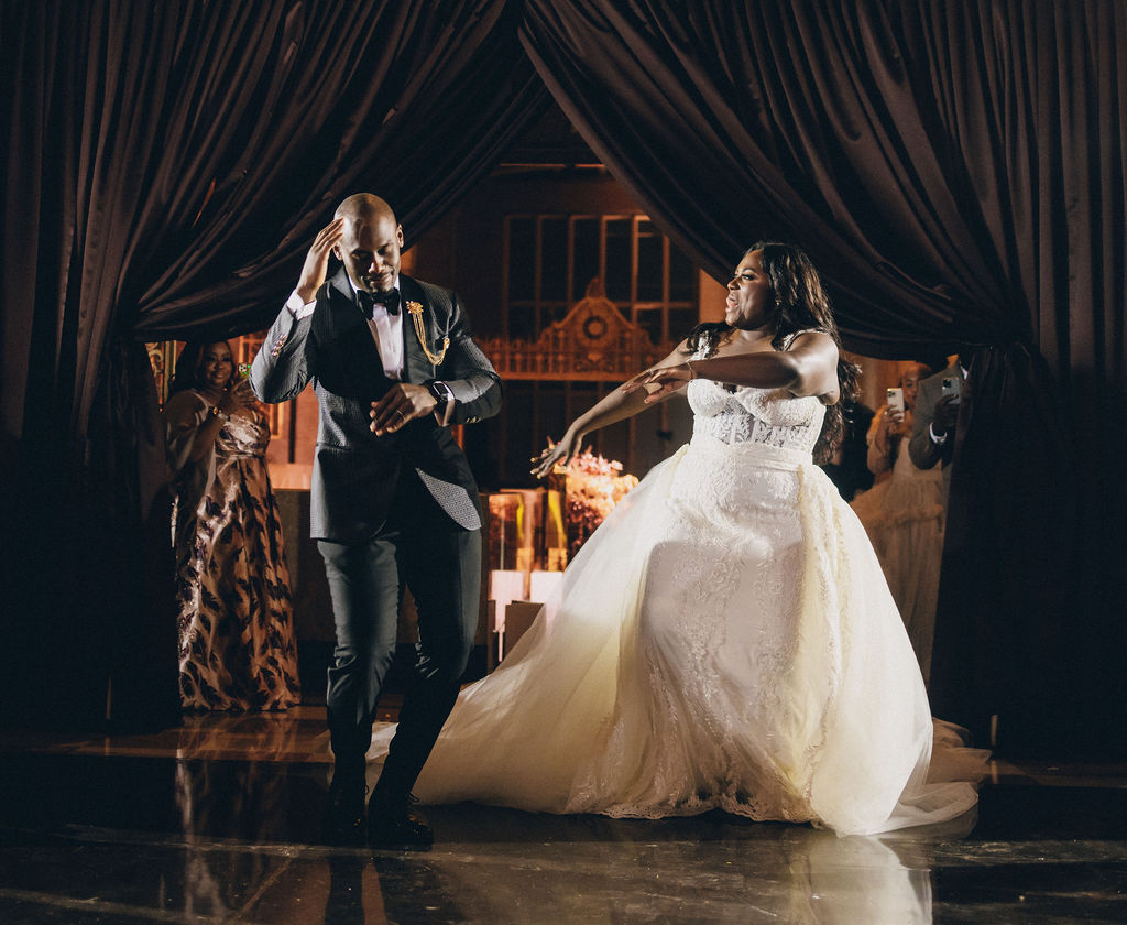 Danielle Brooks with hubby on the dance floor