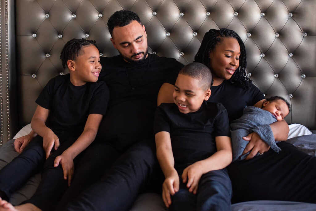 Love is Blind Officiant, Jennifer Allen, with her 3 boys and husband