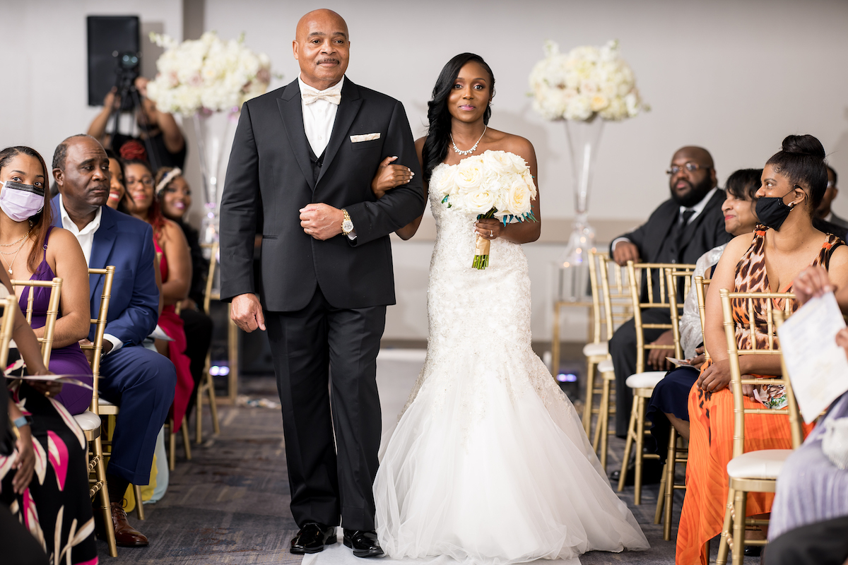 This elegant luxe wedding includes a specially choreographed dance by the bride and groom, a fun reception, and a sparkler send-off.
