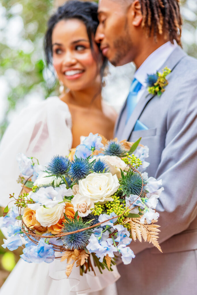 Featured in Issue No. 27, the Bella Collina venue in Central Florida sets the scene for a Tuscany-inspired blue & yellow wedding shoot.