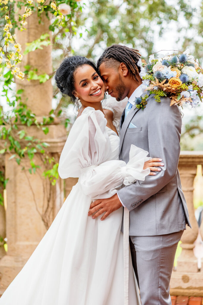 Featured in Issue No. 27, the Bella Collina venue in Central Florida sets the scene for a Tuscany-inspired blue & yellow wedding shoot.