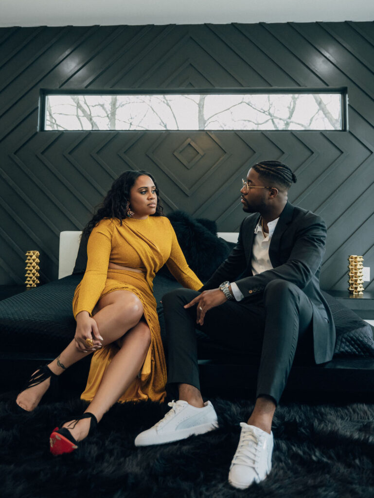 Epic elegance engagement in Atlanta, Georgia features a lux Porsche