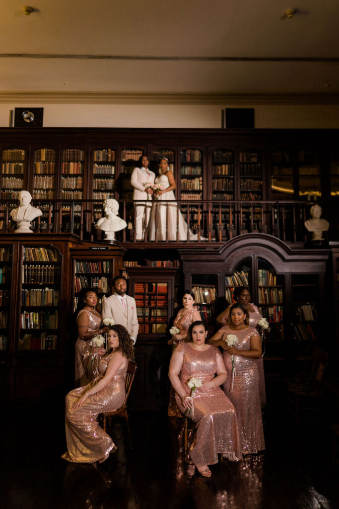 Shanay and Marrita held a unique garden chic wedding at the historic German Society of Pennsylvania Library!