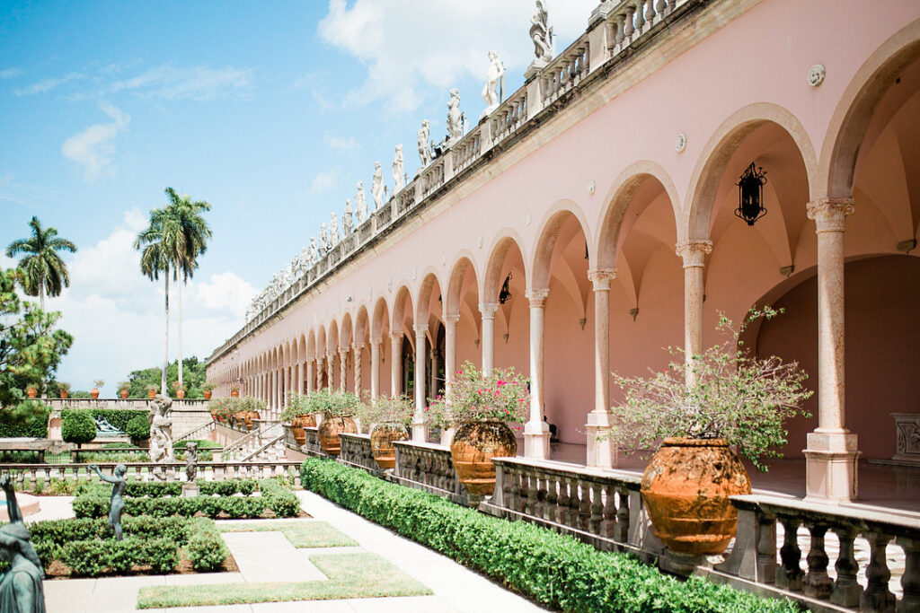 Style and art collided in this engagement session at the Ringling Museum which had us crushing on red bottoms and dreamy outdoor scenery.