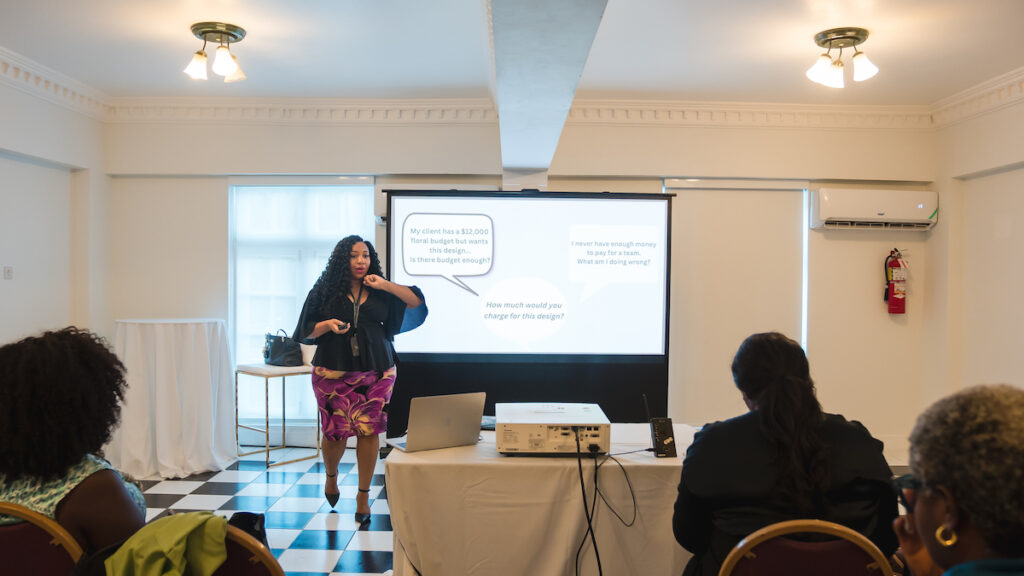Leah T. Williams of Leah T. Williams Events Speaks at Coterie Retreat 2022.