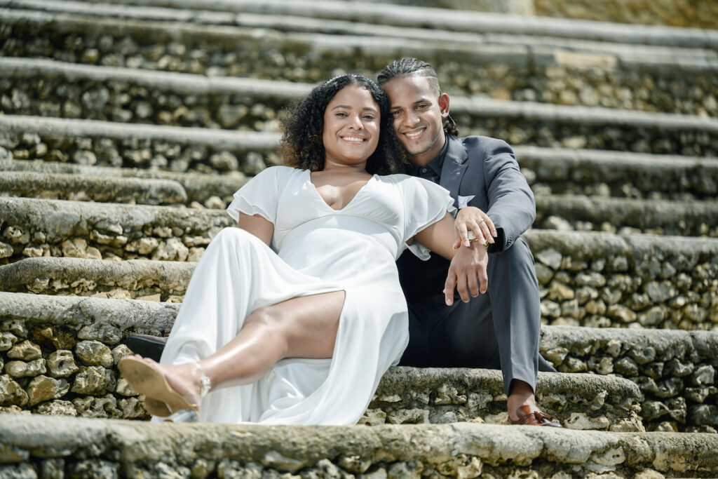 The famous location, Altos de Chavon, set the scene for romance in Iandra & Nathanael's engagement session in the Dominican Republic.
