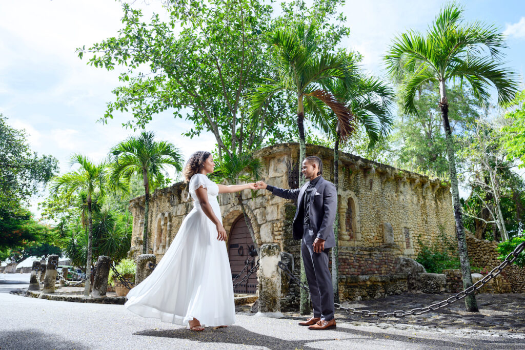 The famous location, Altos de Chavon, set the scene for romance in Iandra & Nathanael's engagement session in the Dominican Republic. 