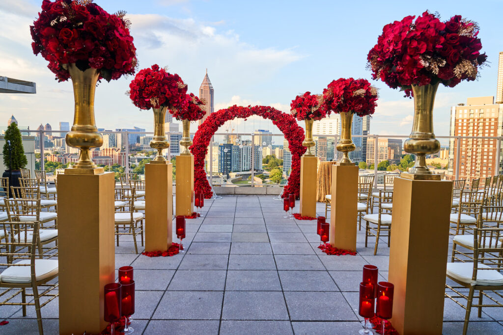 Jasmine and Miric celebrated their union with close family and friends at their regal red and gold wedding in Atlanta! 