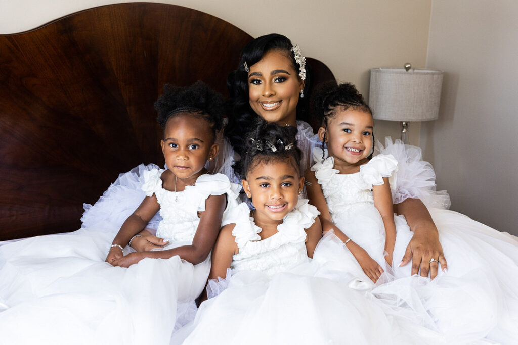 Everyone but the bride and groom wore black in this classic meets modern wedding at the Georgian Terrace Hotel in Atlanta, Georgia.
