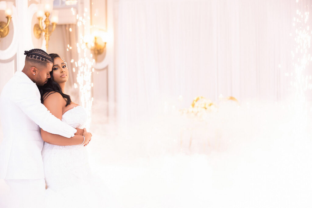 Everyone but the bride and groom wore black in this classic meets modern wedding at the Georgian Terrace Hotel in Atlanta, Georgia.