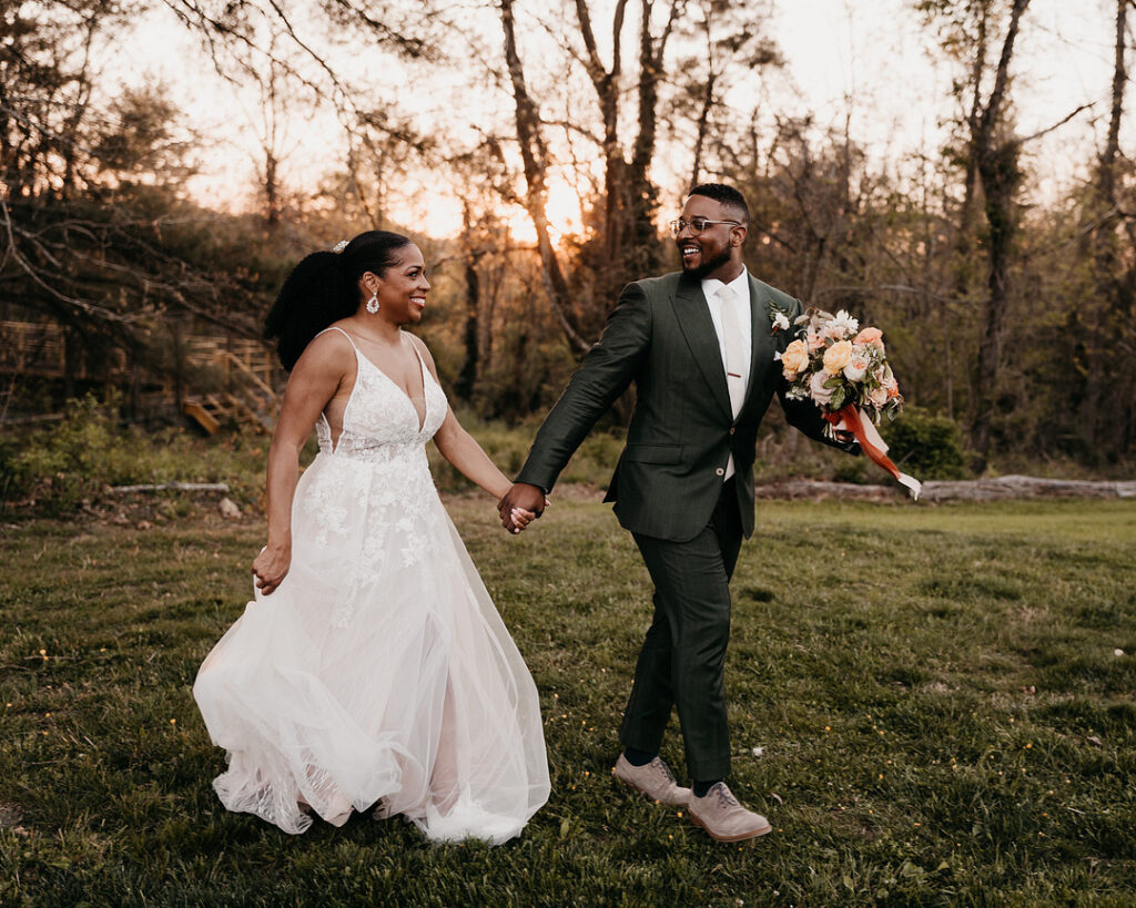 Tameka & Jeremy's Modern Boho Wedding at the Highland Brewing Co. in Asheville, NC features romantic muted earth tones and textured decor.