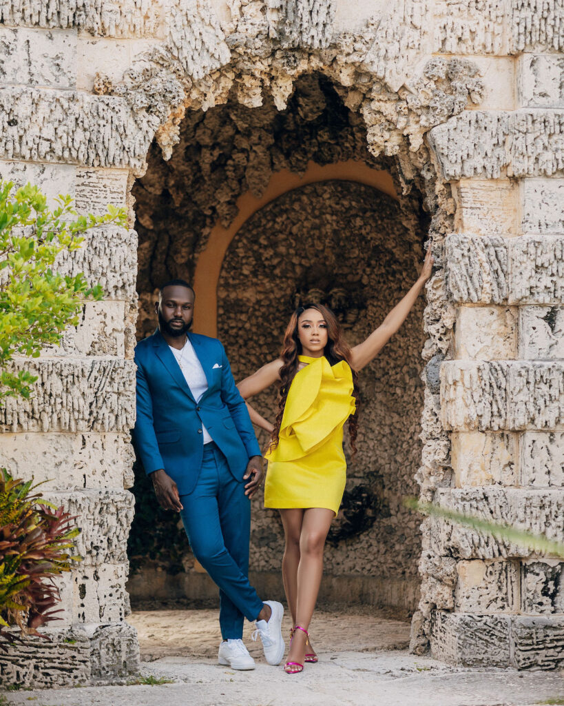 LaKarra & Mathieu celebrate 5 years of marriage with a special photo shoot by REEM Photography at the Vizcaya Museum in Miami, FL.