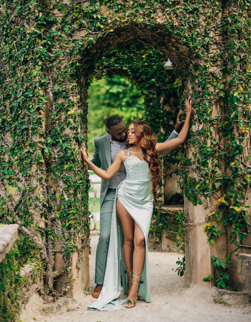 LaKarra & Mathieu celebrate 5 years of marriage with a special photo shoot by REEM Photography at the Vizcaya Museum in Miami, FL.