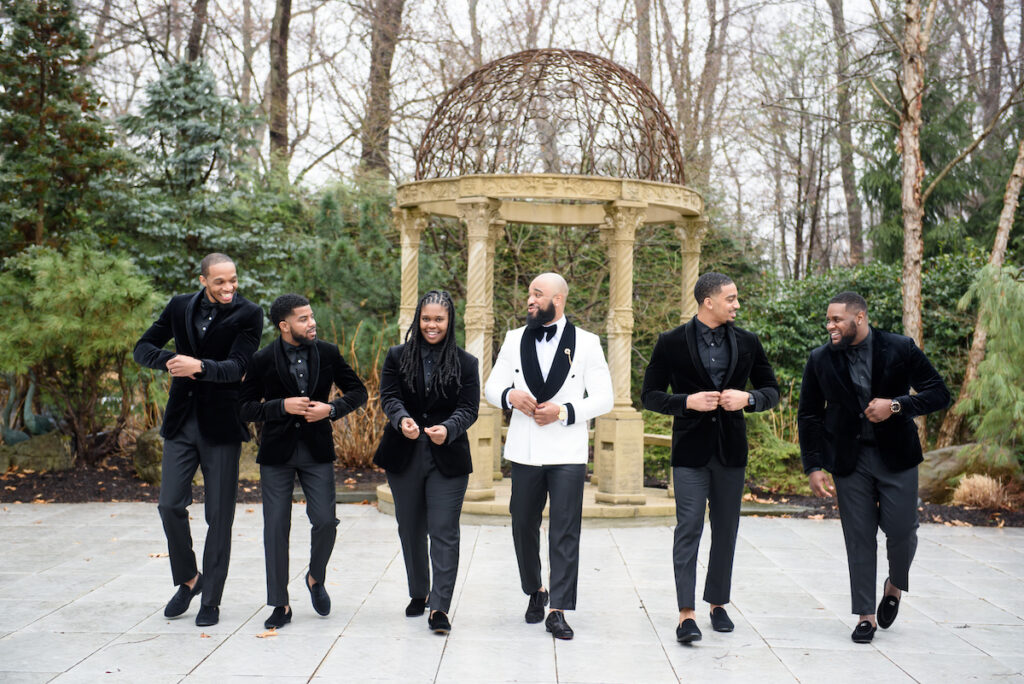 Antonette and Jermel celebrated their long-time love with a luxe white and gold wedding at a modern venue in New Jersey!