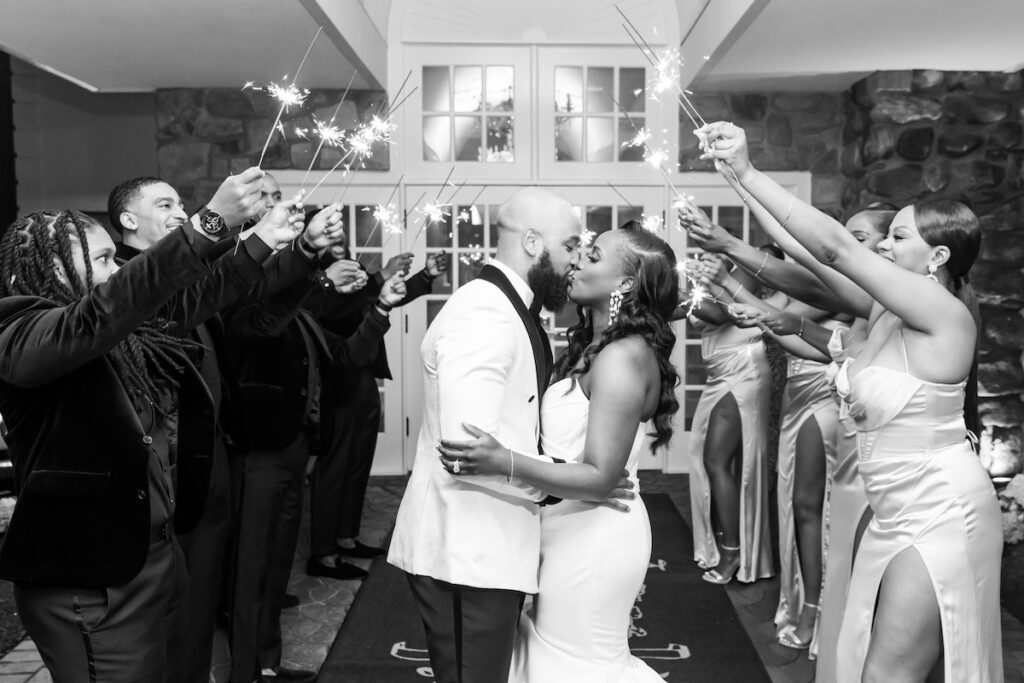 Antonette and Jermel celebrated their long-time love with a luxe white and gold wedding at a modern venue in New Jersey!