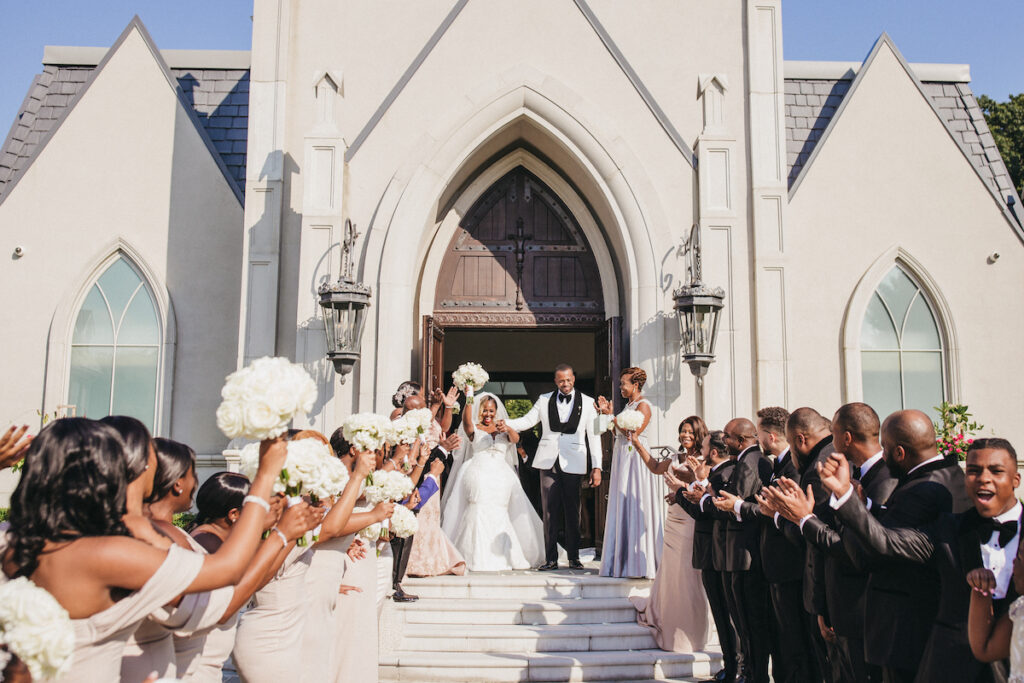 Abigail and Ramon's regal fairytale wedding featured all-white florals, refined decor, and an exquisite venue!