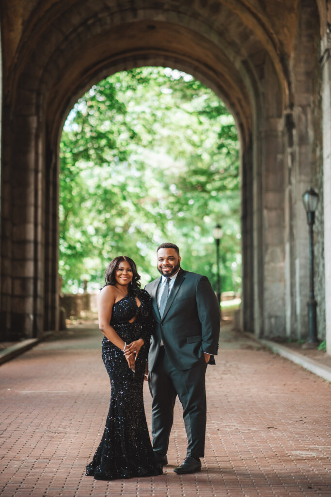 Engagement session stroll at Fort Tryon Park & the Cloisters is a play on the groom's last name, Lord, with castle vibes fit for nobility!