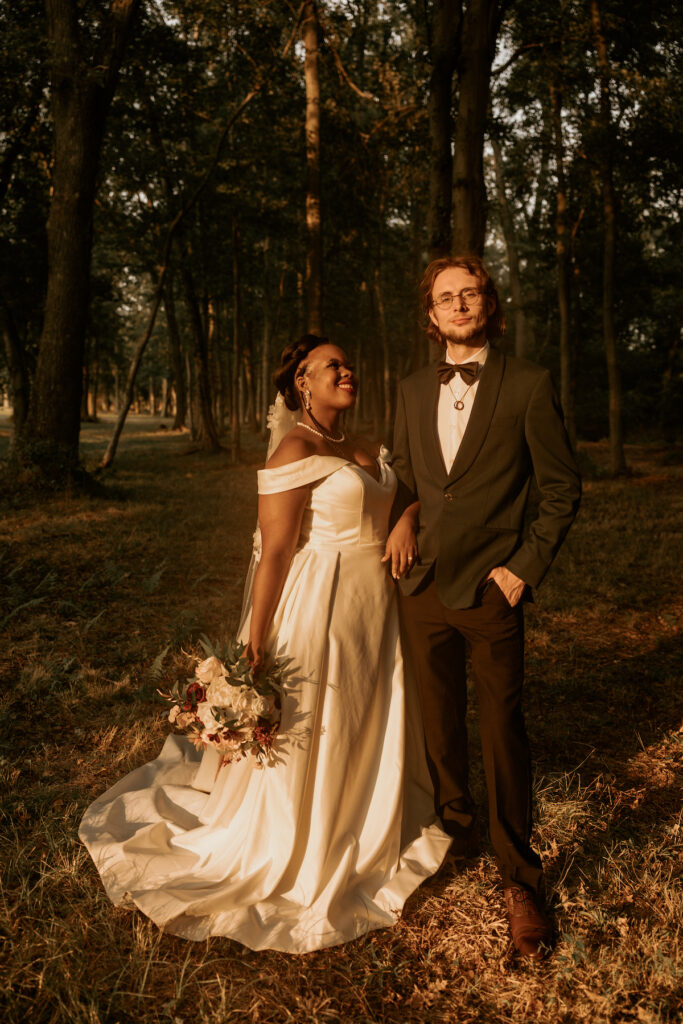 This romantic DIY wedding at the Allaire State Chapel in New Jersey stole our hearts with an intimate couple's photoshoot and barn reception.