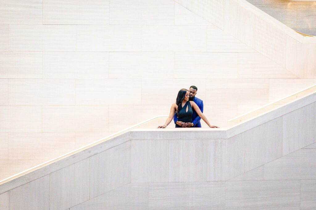 Ryan and Ashley's stylish engagement session at the National Gallery of Art in Washington, D.C., showcases Black Love and Black excellence. 