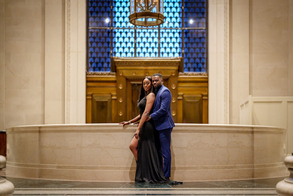 Ryan and Ashley's stylish engagement session at the National Gallery of Art in Washington, D.C., showcases Black Love and Black excellence. 