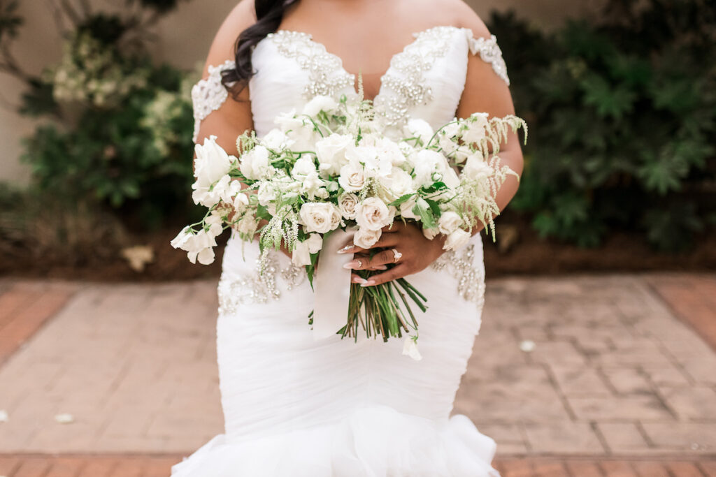 High school sweethearts, Shinead and Maurice, tied the knot at their classy gold and white wedding in Myrtle Beach, South Carolina!