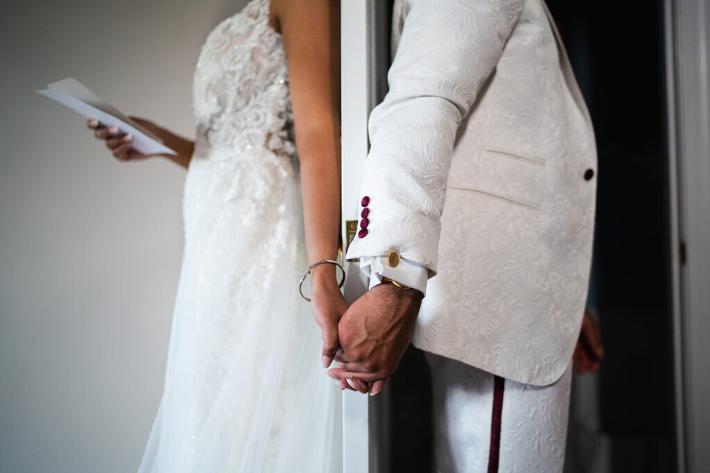 The Datcher's timeless wedding at Rose Hill Manor in Leesburg, Virginia, exudes the utmost sophistication with an emotional first touch, a rich burgundy and ivory color palette, and a lively reception. 