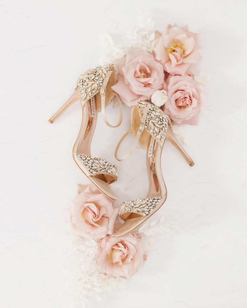 We've selected 19 standout summer bridal shoe styles that will surely bring extra glam and dazzle to your bridal style. | Badgley Mischka Tampa Embellished Heels