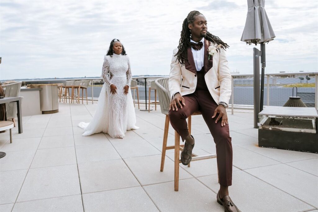 Featured in Issue 29, Cooma and Jared's elevated wedding featured bohemian chic vibes with two gorgeous wedding dresses and luxurious decor.