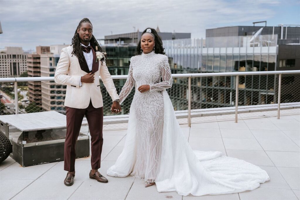 Featured in Issue 29, Cooma and Jared's elevated wedding featured bohemian chic vibes with two gorgeous wedding dresses and luxurious decor.