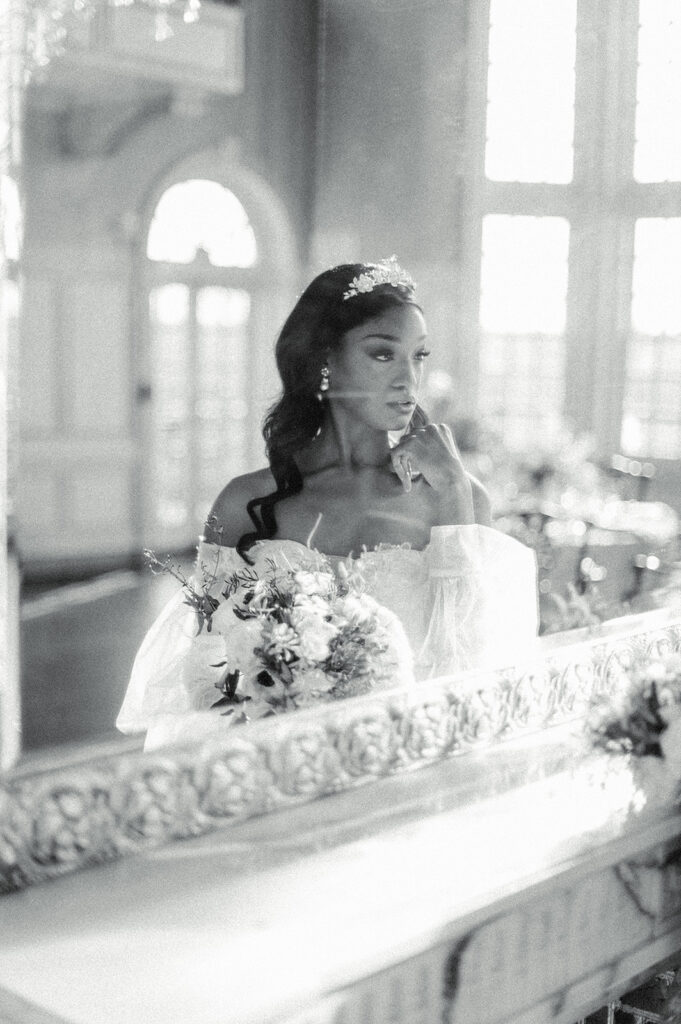 Featured in Issue 29, Styled Shoots Across America team create a romantic wedding editorial with blue hues at The Estate at River Run.