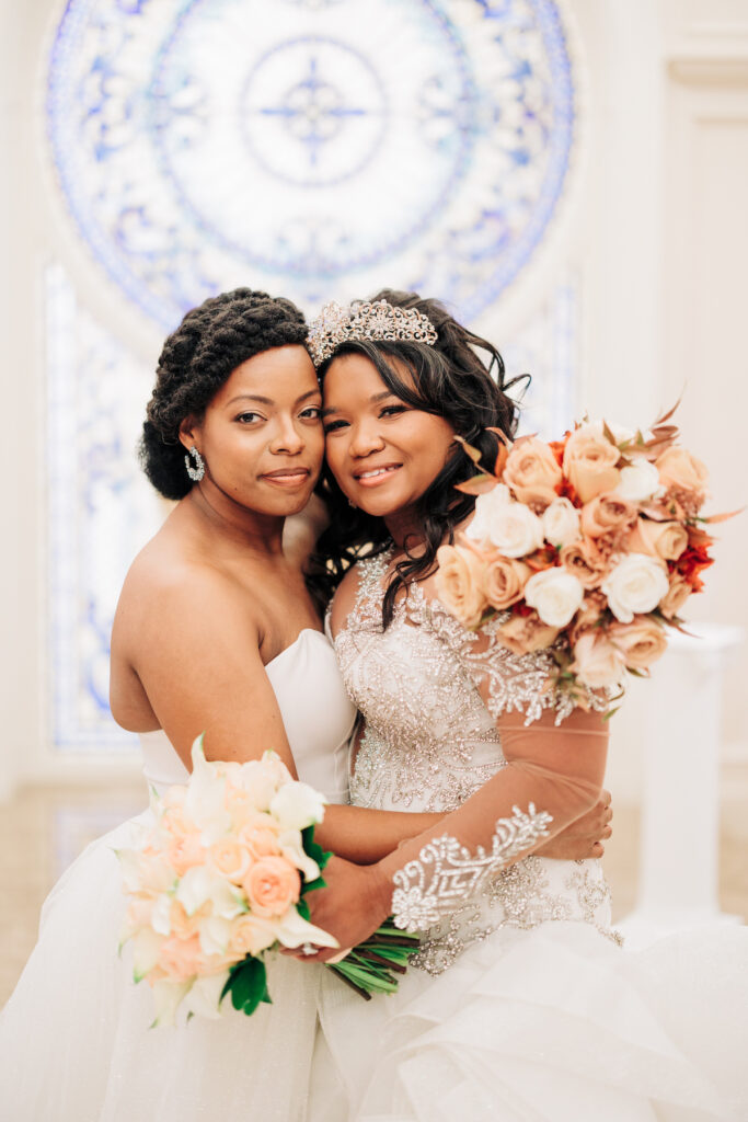 The Venus Garden at Caesar's Palace took center stage for this gorgeous outdoor Las Vegas wedding between Rosalyn and Stephanie.