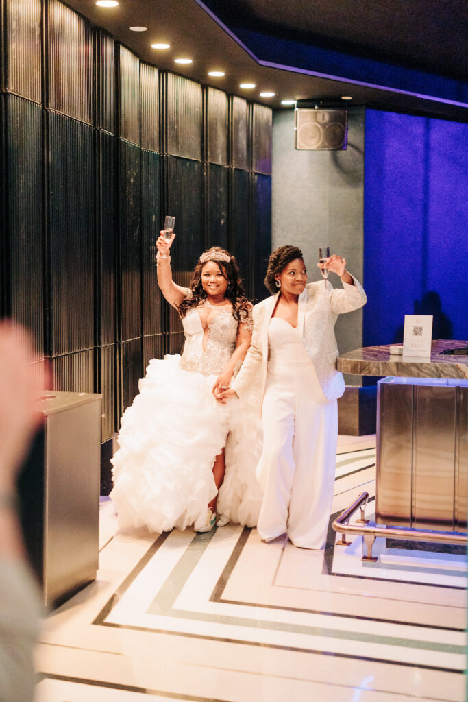 The Venus Garden at Caesar's Palace took center stage for this gorgeous outdoor Las Vegas wedding between Rosalyn and Stephanie.