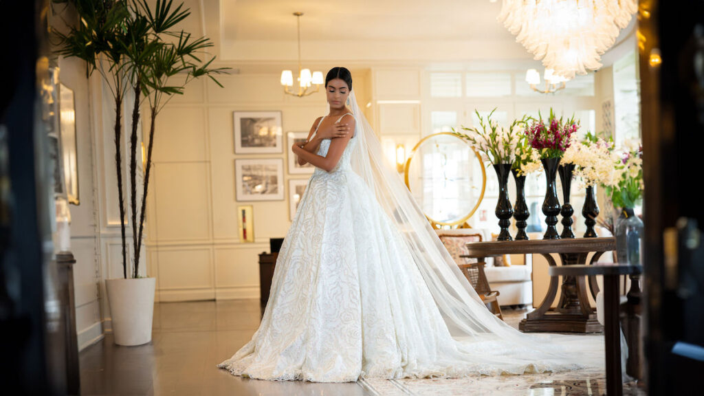 Former Miss Panama 2022, Cecilia Del Carmen Medina, stars in this gorgeous bridal editorial at the Sofitel Legend Hotel in Casco Viejo, Panama.