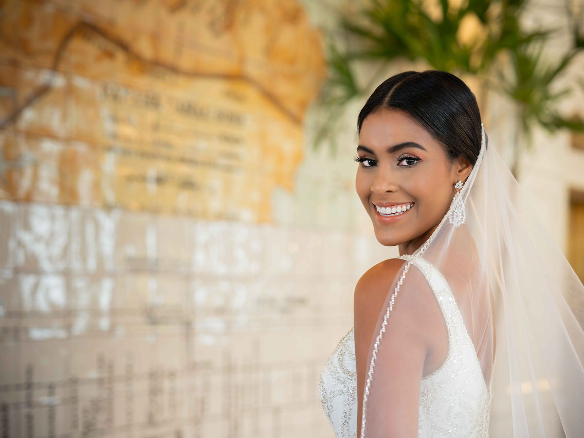 Former Miss Panama 2022, Cecilia Del Carmen Medina, stars in this gorgeous bridal editorial at the Sofitel Legend Hotel in Casco Viejo, Panama.