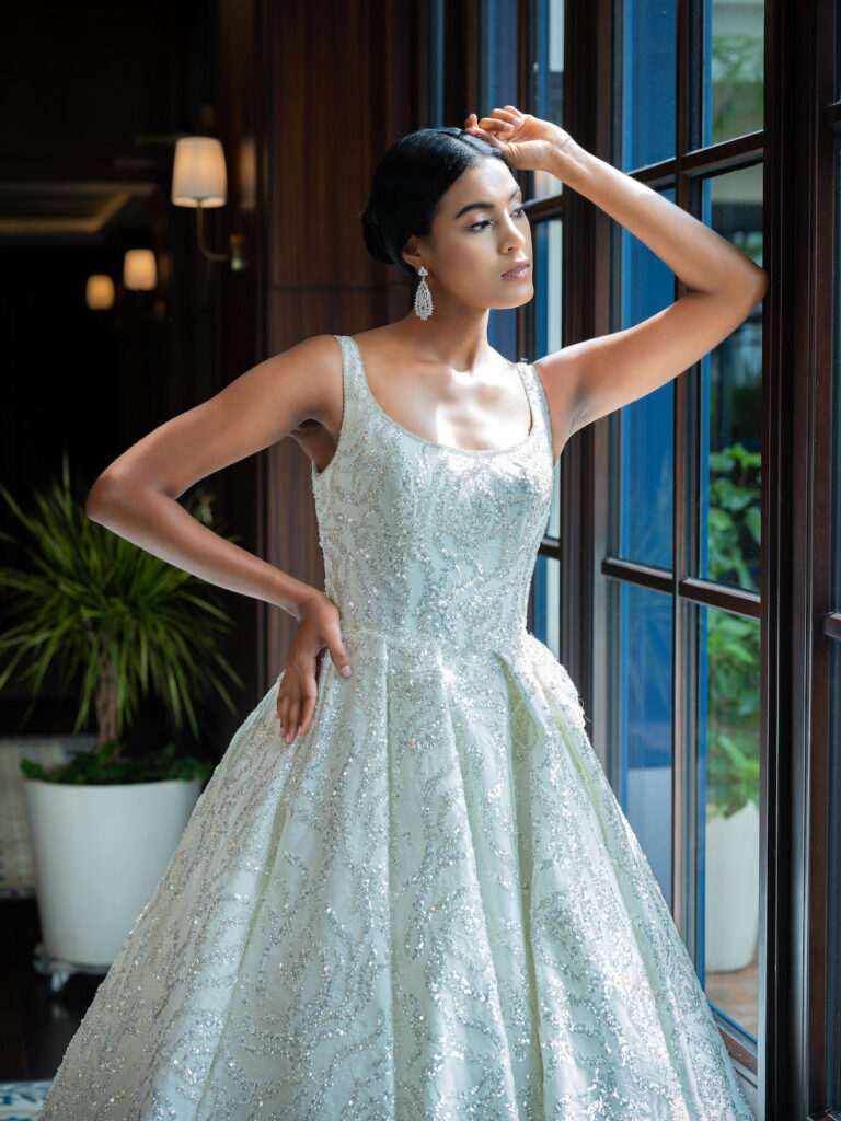 Former Miss Panama 2022, Cecilia Del Carmen Medina, stars in this gorgeous bridal editorial at the Sofitel Legend Hotel in Casco Viejo, Panama.