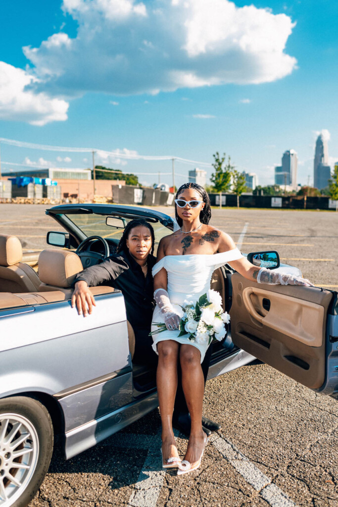 Uptown Charlotte, North Carolina was the perfect backdrop for T. Adams Designs' vintage urban elopement-styled shoot.