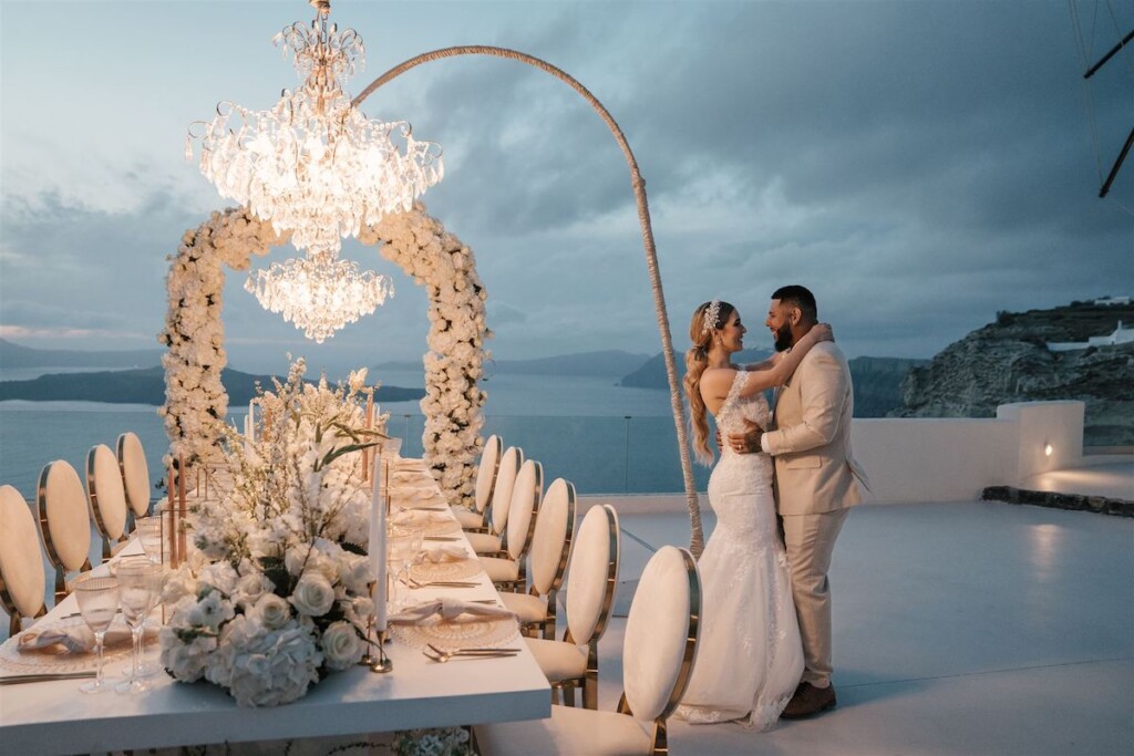 Featured in Issue 30, Jennifer and Zamir's modern & elegant elopement by the Sea in Santorini, Greece was everything they imagined and more.